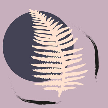 beige fern leaf abstract art clip art preview