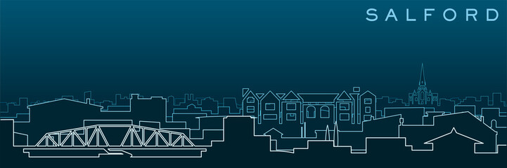 Salford Multiple Lines Skyline and Landmarks