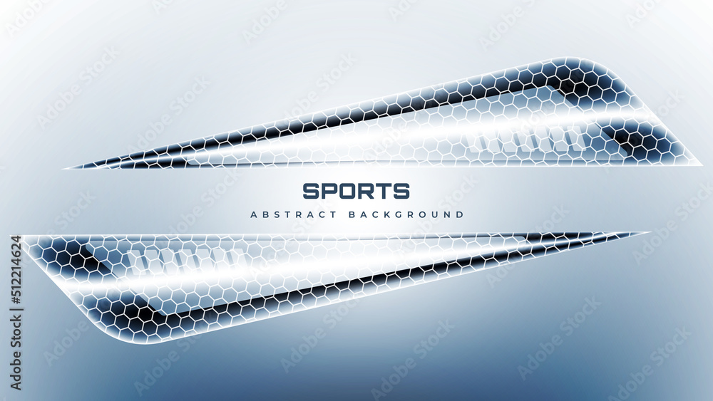 Aufkleber soft light sports background with abstract transparent hexagonal geometric triangle shapes for sport