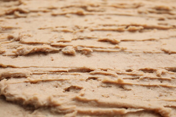 Texture of delicious liverwurst as background, closeup