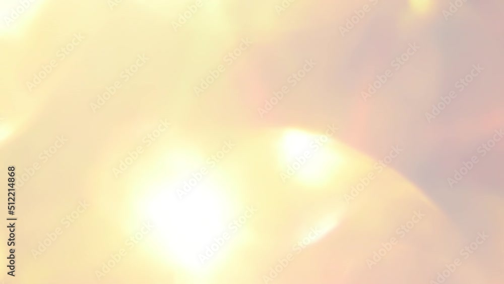 Wall mural rose gold bokeh with light leaks movement. abstract moving background. large moving bokeh with brigh