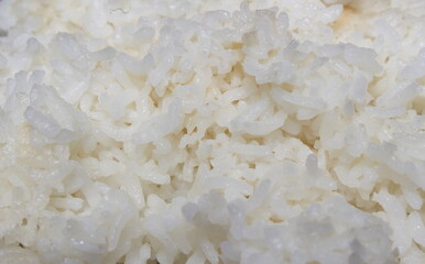 boiled rice made for the meal, white food made for lunch, white rice for dinner