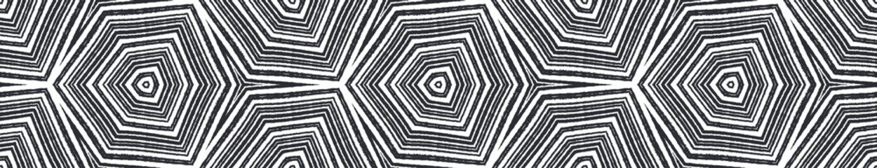 Exotic seamless border. Black symmetrical