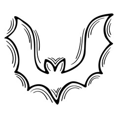 Obraz premium Hand drawn bat. Doodle style silhouette of animal. Sketch design