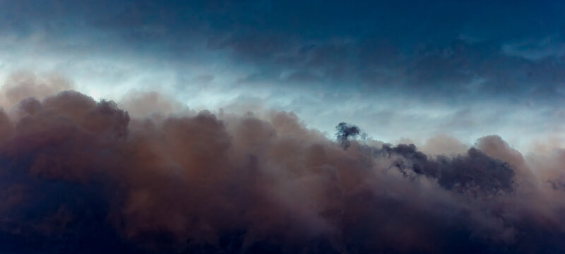 Evening sky with demonic clouds