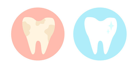 Vector set icon tooth. Vector illustration of teeth stomatology.