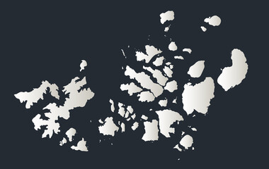 Franz Josef Land map, Infographics flat design colors snow white,blank