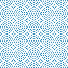 Medallion seamless pattern. Blue symmetrical