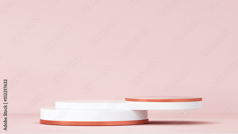 Poster podium empty showcase pedestal product display for cosmetic presentation. composition with round sce