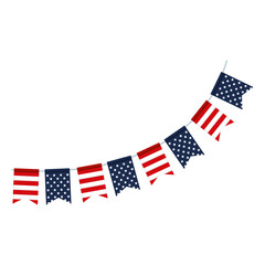 usa flag garlands hanging