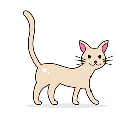 Fototapeta na wymiar Cute cheerful kitten cat isolated cartoon vector illustration
