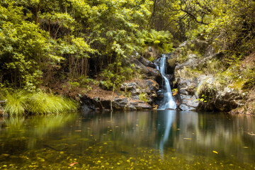 Paredes waterfall, in the village of Mortágua, Viseu, Portugal - obrazy, fototapety, plakaty