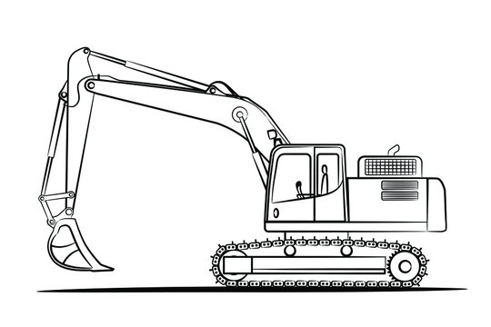 Excavator Sketch Vector Illustration. Royalty Free SVG, Cliparts, Vectors,  and Stock Illustration. Image 90242009.