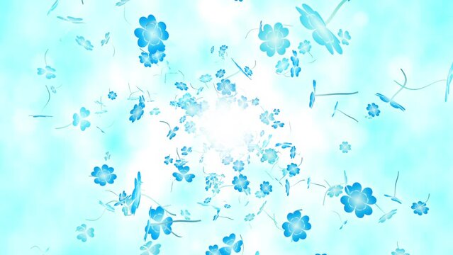 Loop back center rotation clover bright background