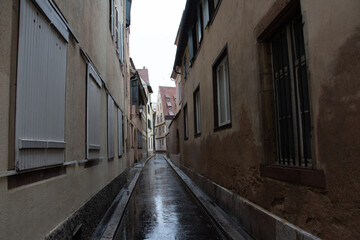 Narrow streets in Old Town, Nancy - France. 