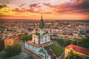 St Andrew's Church in Kyiv - obrazy, fototapety, plakaty
