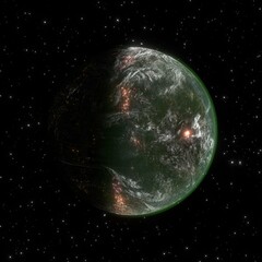 Den SIFI Planet habe ich mit meinem eigenem entwickelten Shader erstellt. Dreifacher Overlay. Star Trek Borg Planet.