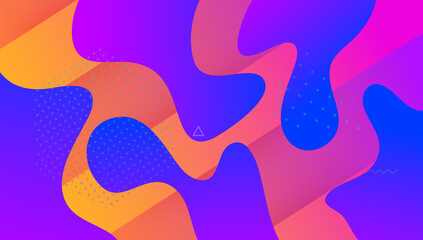 Futuristic Flyer. Creative Brochure. Wave Digital Shape. Gradien