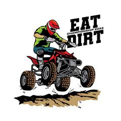 ATV Extreme sport racing vector illustration logo design, good for tshirt design and championship event logo