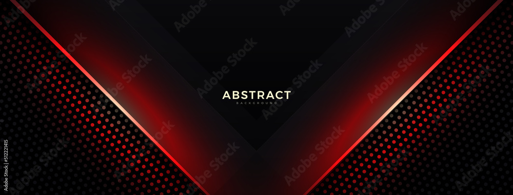 Poster geometric shape futuristic technology red black motion line abstract background presentation.