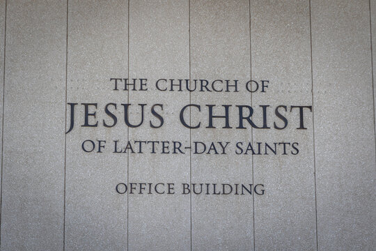 The Exterior Building Name on the Church of Jesus Christ of Latter-day Saints Office Building