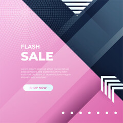 Fototapeta premium Editable minimal square banner template. Black and pink background color with stripe line shape. Suitable for social media post and web internet ads. Vector illustration with photo college