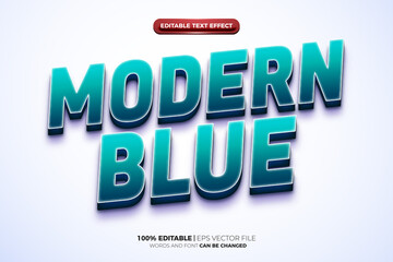 modern blue 3D logo mock up template Editable text Effect Style