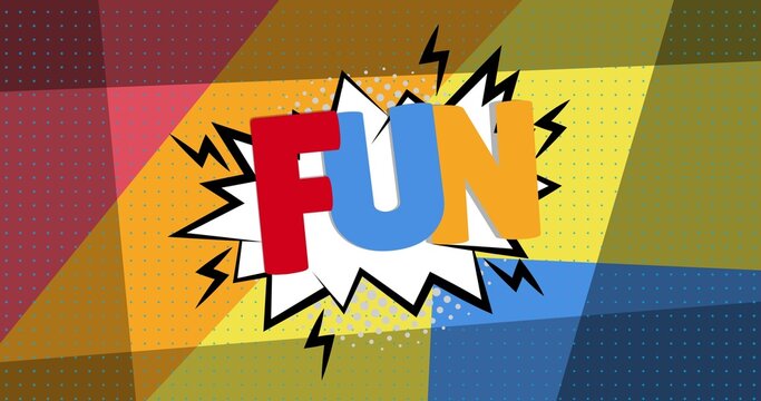 Digitally generated image of fun text on colorful background