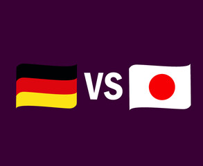 Germany And Japan Flag Ribbon Symbol Design Asia And European football Final Vector Asian And European Countries Football Teams Illustration