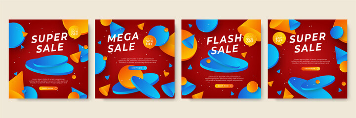 Vector Illustration Promotion Big Super Sale Banner. Discount Design For Newsletter, Poster, Social Media Template, Ads, Black Friday, Special Offer, Summer Sale, Spring Sale, Online Shopping, And Web