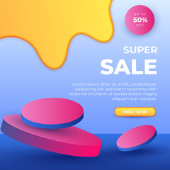 Vector Illustration Promotion Big Super Sale Banner. Discount Design For Newsletter, Poster And Web.