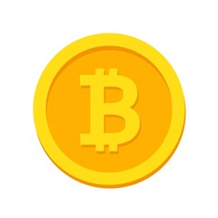 Bitcoin cryptocurrency vector illustration. Bitcoin sell and buy
concept. Crypto money symbol in golden color.