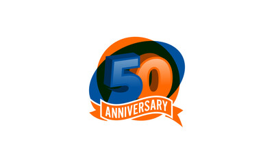 Colourful 50 years anniversary celebration template vector