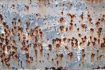 Texture and background of traces of rust on sheet metal.