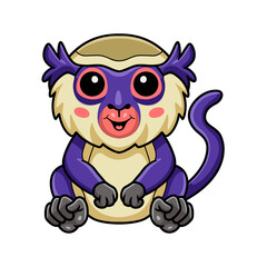 Cute mona monkey cartoon sitting