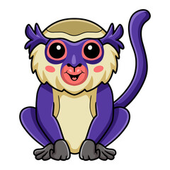 Cute mona monkey cartoon sitting