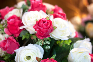 Beautiful multi colored artificial flowers