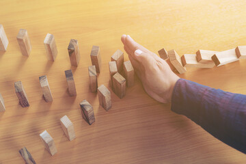 Protecting Assets From Domino Effect. Stop Loss Concept For Stock Exchange Market.
