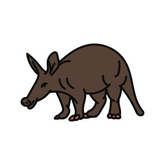 aardvark vector. hand drawn animal illustration