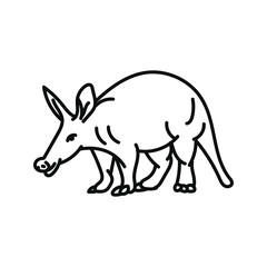 aardvark vector. hand drawn animal illustration