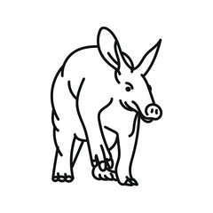 Fototapeta na wymiar aardvark vector. hand drawn animal illustration
