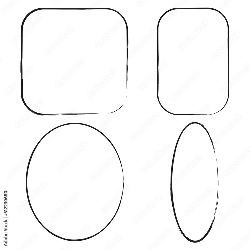 Poster different grunge frame shapes. modern abstract icon. stock image.