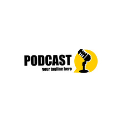 Podcast logo design concept template