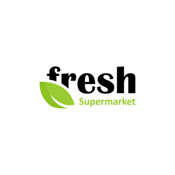 Fresh supermarket Organic store logo design inspiration