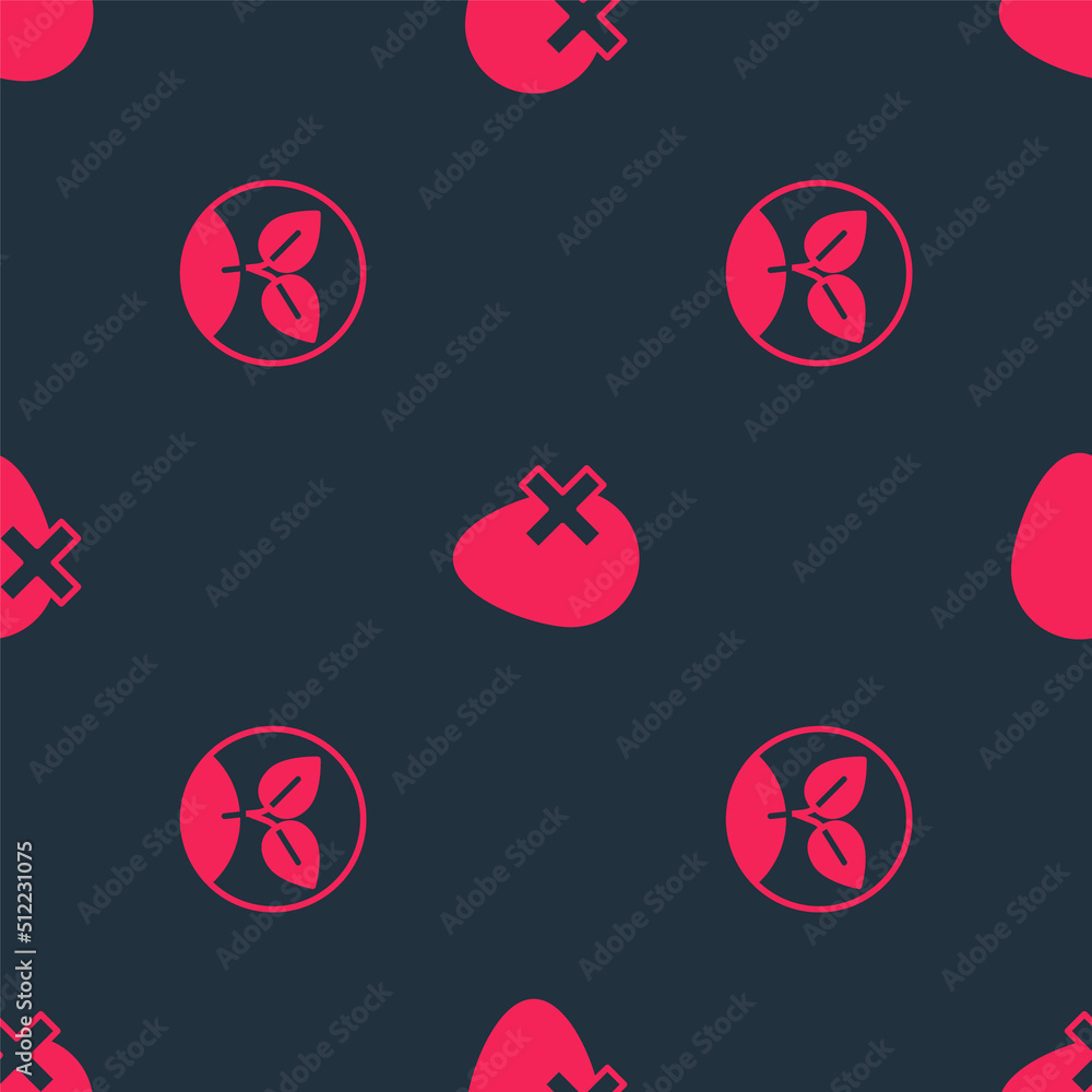 Poster set sprout and no egg on seamless pattern. vector
