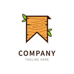 logo bookmarks. bookmark illustration with a wood and leaf theme