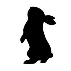 立っているうさぎのシルエット