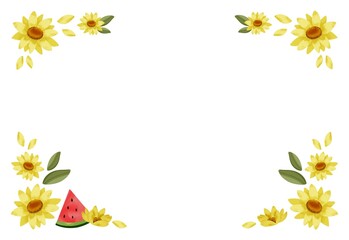 向日葵とスイカ　フレーム
