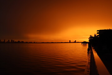 Biscayne Bay Sunset Golden Hour Miami Florida