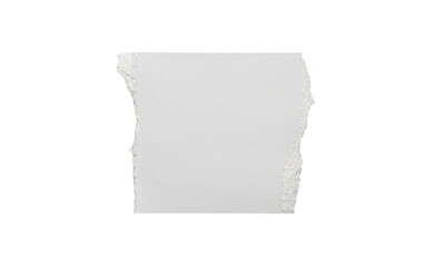 White ripped paper torn edges strips isolated on white background